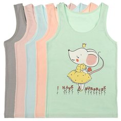 Майка для девочек 4971EF, Цвет: Микс, Размер: 8/9, 5шт. в упаковке Donella