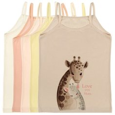 Майка для девочек 4371LZ, Цвет: Микс, Размер: 6/7, 5шт. в упаковке Donella