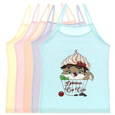 Майка для девочек 43623DT, Цвет: Микс, Размер: 6/7, 5шт. в упаковке Donella