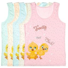 Майка для девочек 49344CV, Цвет: Микс, Размер: 6/7, 5шт. в упаковке Donella