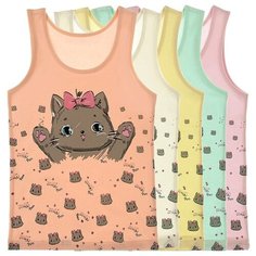 Майка для девочек 4971PK, Цвет: Микс, Размер: 10/11, 5шт. в упаковке Donella