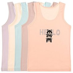 Майка для девочек 4971HT, Цвет: Микс, Размер: 6/7, 5шт. в упаковке Donella