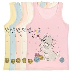 Майка для девочек 4971YM, Цвет: Микс, Размер: 10/11, 5шт. в упаковке Donella