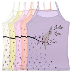 Майка для девочек 4371WDP, Цвет: Микс, Размер: 10/11, 5шт. в упаковке Donella