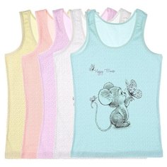 Майка для девочек 43452BSF, Цвет: Микс, Размер: 6/7, 5шт. в упаковке Donella