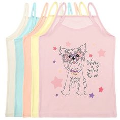 Майка для девочек 4371NM, Цвет: Микс, Размер: 10/11, 5шт. в упаковке Donella