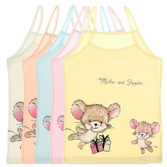 Майка для девочек 4371BF, Цвет: Микс, Размер: 10/11, 5шт. в упаковке Donella