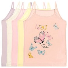 Майка для девочек 4371VK, Цвет: Микс, Размер: 0/1, 5шт. в упаковке Donella