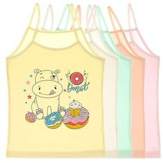 Майка для девочек 4371DH, Цвет: Микс, Размер: 2/3, 5шт. в упаковке Donella