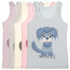 Майка для девочек 4971DS, Цвет: Микс, Размер: 2/3, 5шт. в упаковке Donella