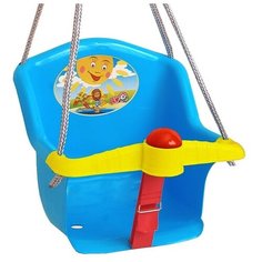 Т1790 Качели Бонифаций с барьером безопасности, с клаксоном синие Orion Toys