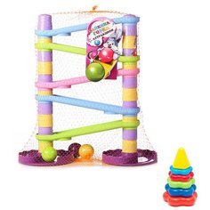 Набор развивающий: Игра "Зайкина горка. Аттракцион №2" + Пирамида детская малая БИПЛАНТ