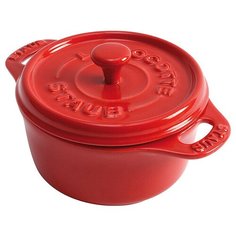 Мини-кокот круглый керамический, 10 см, вишневый, Staub