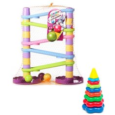 Набор развивающий: Игра "Зайкина горка. Аттракцион №2" + Пирамида детская большая БИПЛАНТ