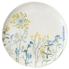 Тарелка обеденная "Mille fleurs" с желтыми и синими цветами Easy Life