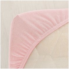 Простыня на резинке, размер 160/200/20 Трикотаж, цвет Розовый , (100% хлопок, г.Иваново, Мерцана)