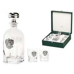 Набор для водки Россия Chinelli Gamma GA2963AL штоф и 6 стопок серебро Стекло