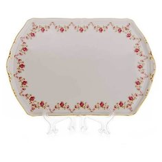 Поднос Соната Розовая нить, четыре грани, 28 см, Leander