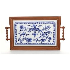 Поднос Мэри-Энн Гжель, 37.5 см, в деревянной раме, Leander