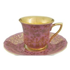 Чашка высокая Виндзор (100 мл) с блюдцем, розовая сирень, Leander