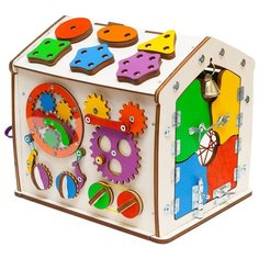 Бизиборд Домик развивающий Космос Мини 30х30х25 см со светом Evo Toys