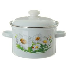 Кастрюля эмалированная Магнитогорская эмаль Ромашковое поле 2 л 01-1610/4