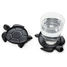 Подставка под стаканы Save Turtle, черный Qualy