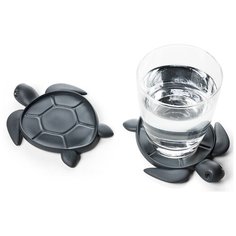 Подставка под стаканы Save Turtle, темно-серый Qualy