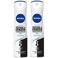 Nivea антиперспирант, спрей, Черное и Белое Невидимый Pure, 2 шт, 150 мл