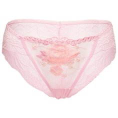 Le Cabaret Трусы слипы низкой посадки с вышивкой и кружевами Арелия, размер 40-46, розовый/молочный
