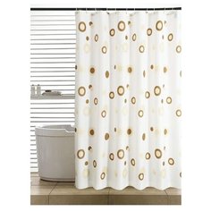 Штора для ванной Potato P8859 180x200 белый/коричневый
