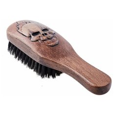 Щетка для укладки волос и бороды DEWAL "BARBER STYLE", с ручкой ,натуральная щетина, 8-рядная CO-107