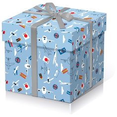 Коробка подарочная кубик 900грамм. Самолеты Стрекоза