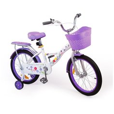 Велосипед 20" детский 2хколесный SAFARI Flora, фиолетовый, с корзинкой