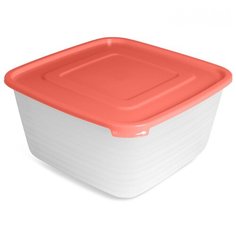 Контейнер для продуктов (СВЧ) "Унико" квадратный 0,45л. набор 4шт коралл Martika