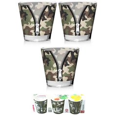 Набор стаканов 3 шт. 250 мл "Камуфляж" в п/у Cerve