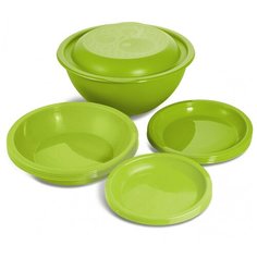 Набор посуды "Дачный" салатовый Martika