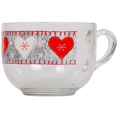 Чашка для завтрака Cerve "Войлочные сердечки" 700 мл