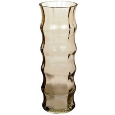 Ваза для цветов NinaGlass Дефна, керн, коньяк, высота 35 см