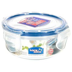 Lock & Lock Контейнер круглый пищевой Classic HPL934, 10.1x10.1 см, прозрачный/синий
