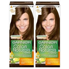 GARNIER Color Naturals стойкая питательная крем-краска для волос, 2 шт., 4.3 золотистый каштан