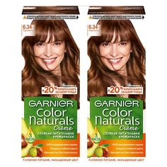 GARNIER Color Naturals стойкая питательная крем-краска для волос, 2 шт., 6.34 карамель
