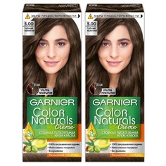 GARNIER Color Naturals стойкая питательная крем-краска для волос, 2 шт., 5.00 глубокий каштановый