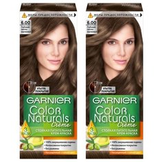 GARNIER Color Naturals стойкая питательная крем-краска для волос, 2 шт., 6.00 глубокий светло-каштановый