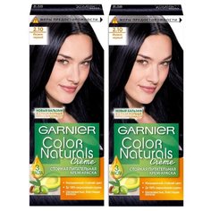 GARNIER Color Naturals стойкая питательная крем-краска для волос, 2 шт., 2.10 иссиня черный