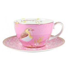 Чашка для капучино с блюдцем Pip Studio Early Bird Pink, 280 мл, 2 шт, 51.004.001