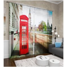 Фотошторы "Символ Лондона", 145*260 см, 2 шт. Сирень