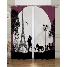 Фотошторы "Романтика", 145*260 см, 2 шт. Сирень