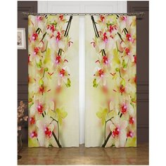 Фотошторы блэкаут "Фаленопсис", 145*260 см, 2 шт. Сирень