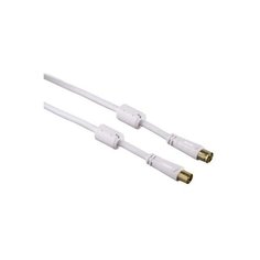 Кабель антенный Hama Coax (m)/Coax (f) 1.5м. феррит.кольца Позолоченные контакты белый (00122412)